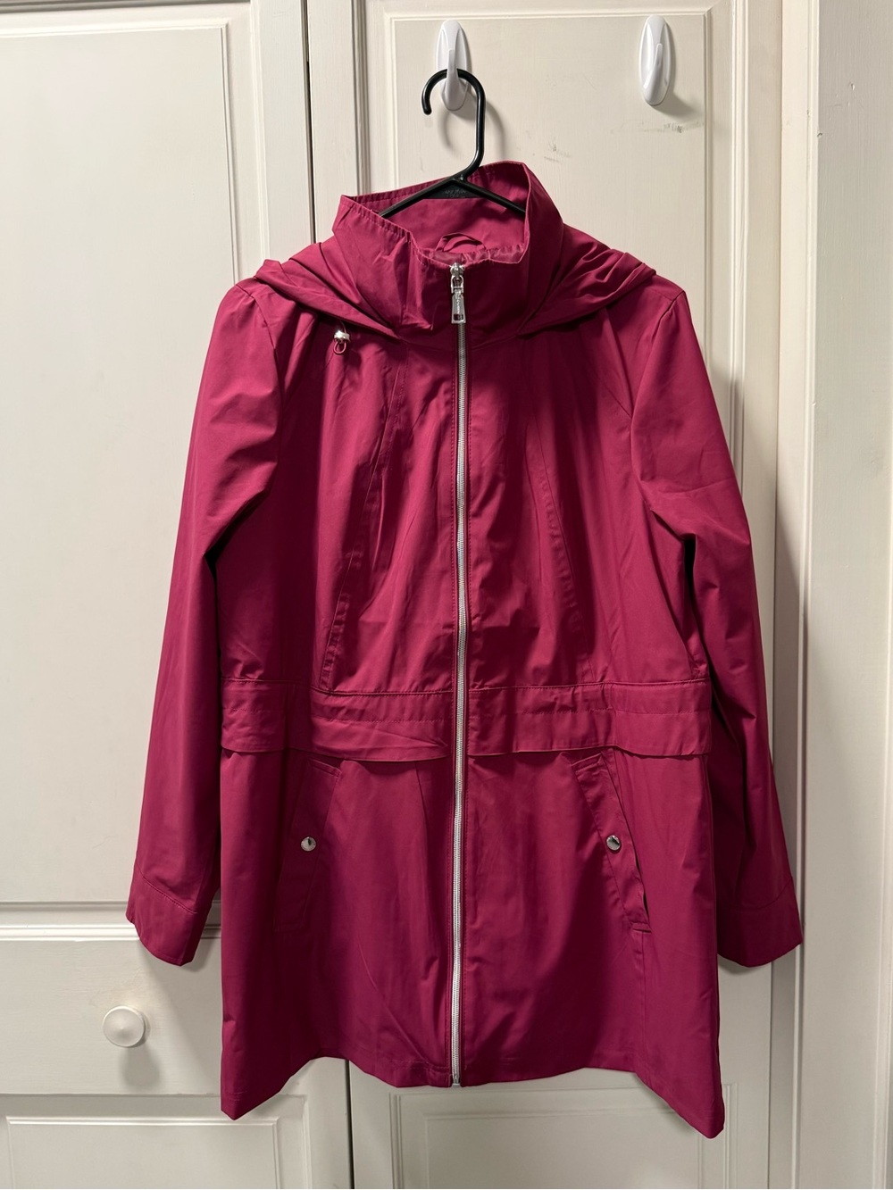 Vince Camuto Pink Hooded Water & Wind Resistant Rain Jacket Size L
